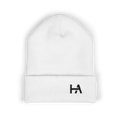 Embroidered Logo Cuffed Beanie // White