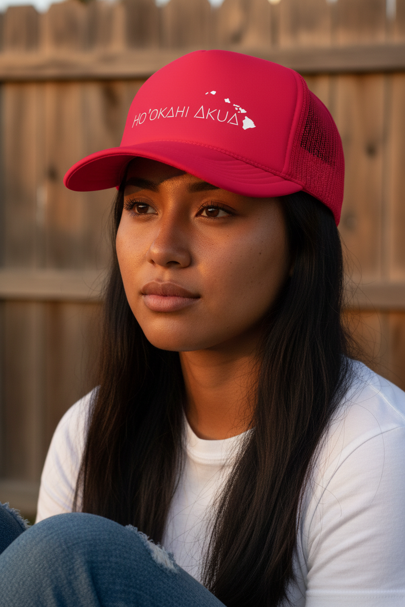 Angle - Woman Red Hat Close Up