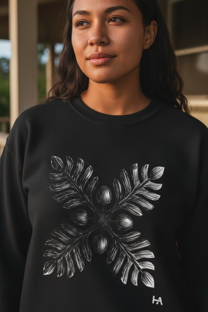 Black Crewneck Female Close-up