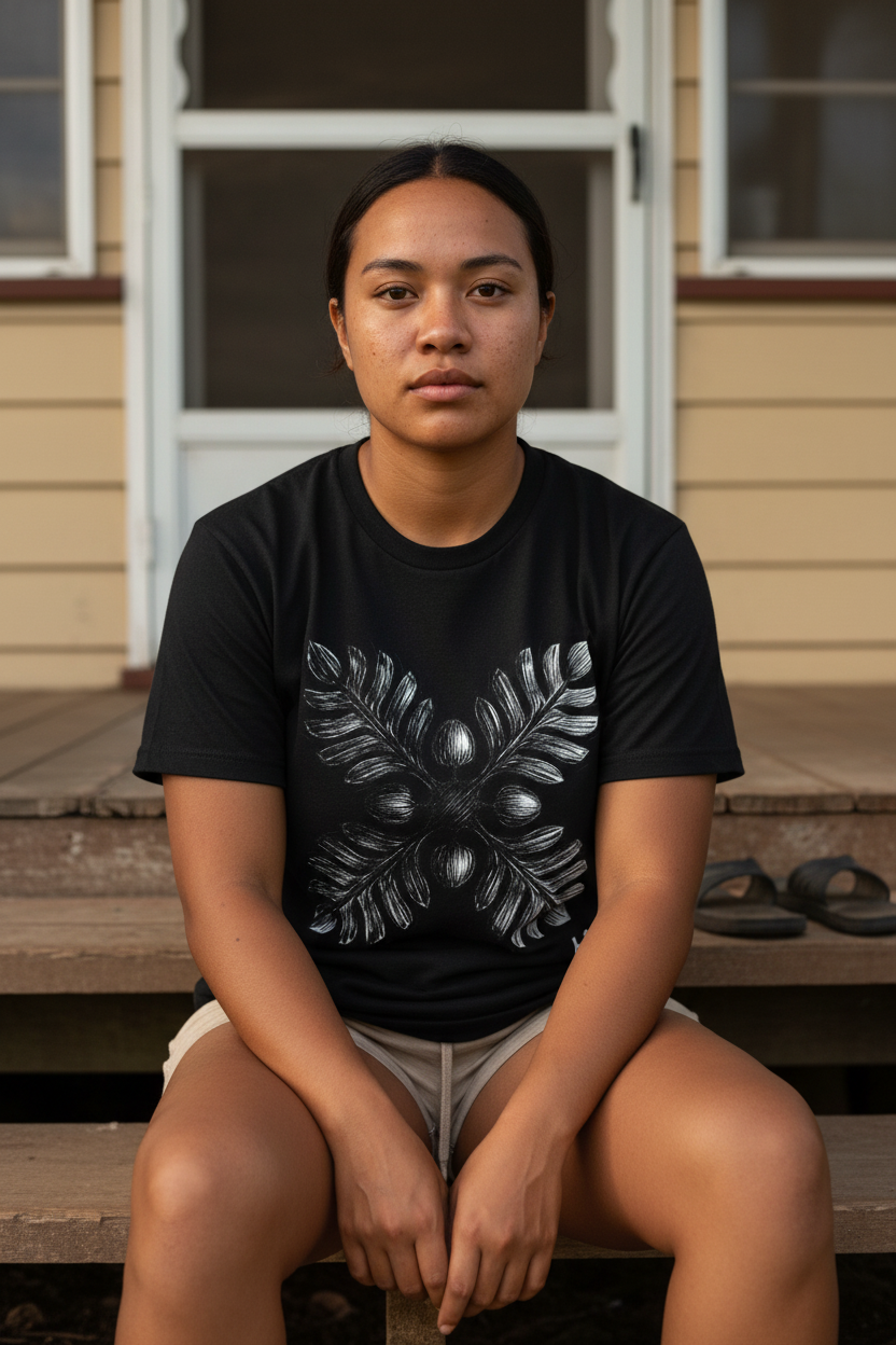 Black Tee Female Steps
