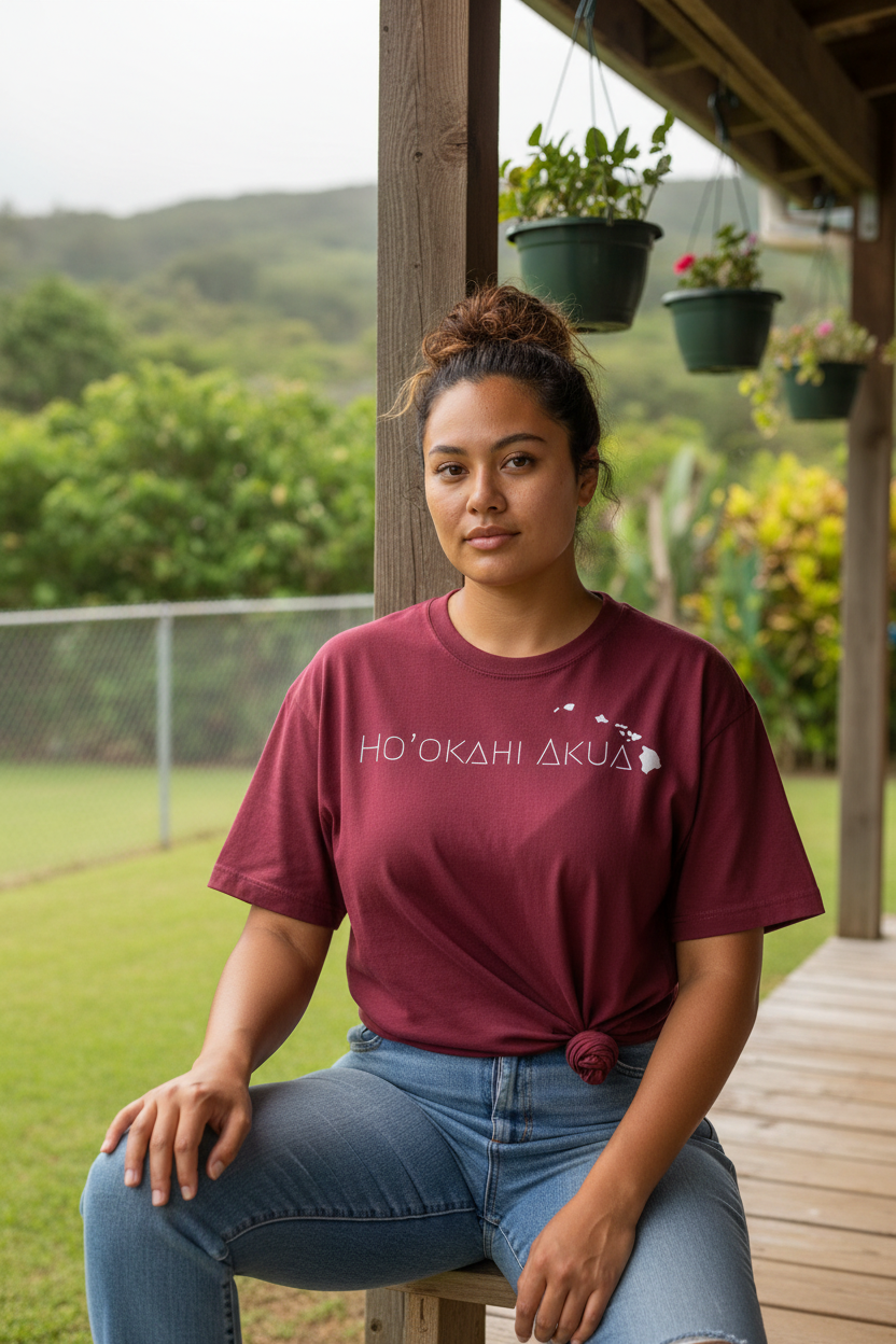 Geo Tee - Woman Wine Red Lanai