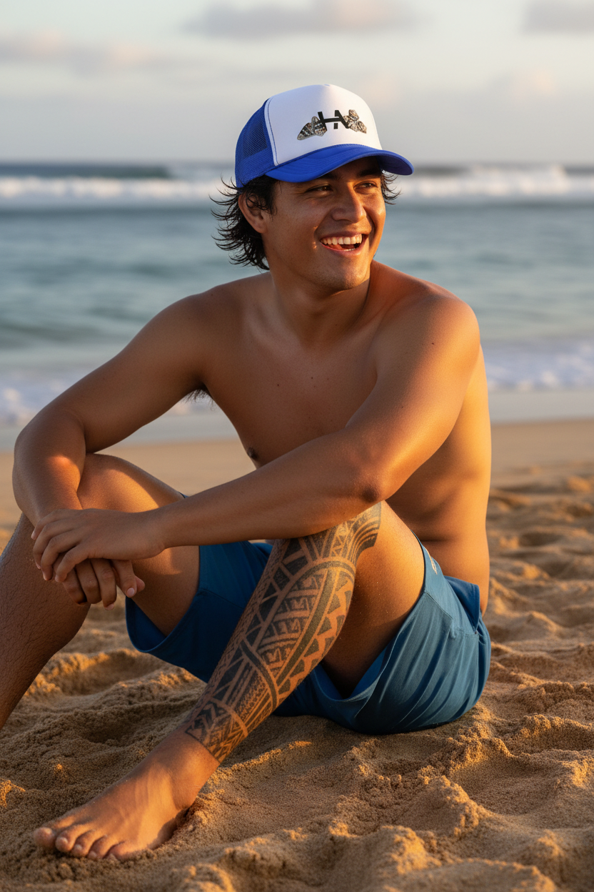 HA Hat Mockup - Blue Candid