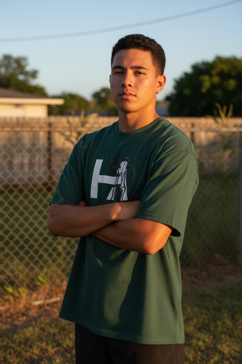 HA Tee Forest Green — Arms Crossed
