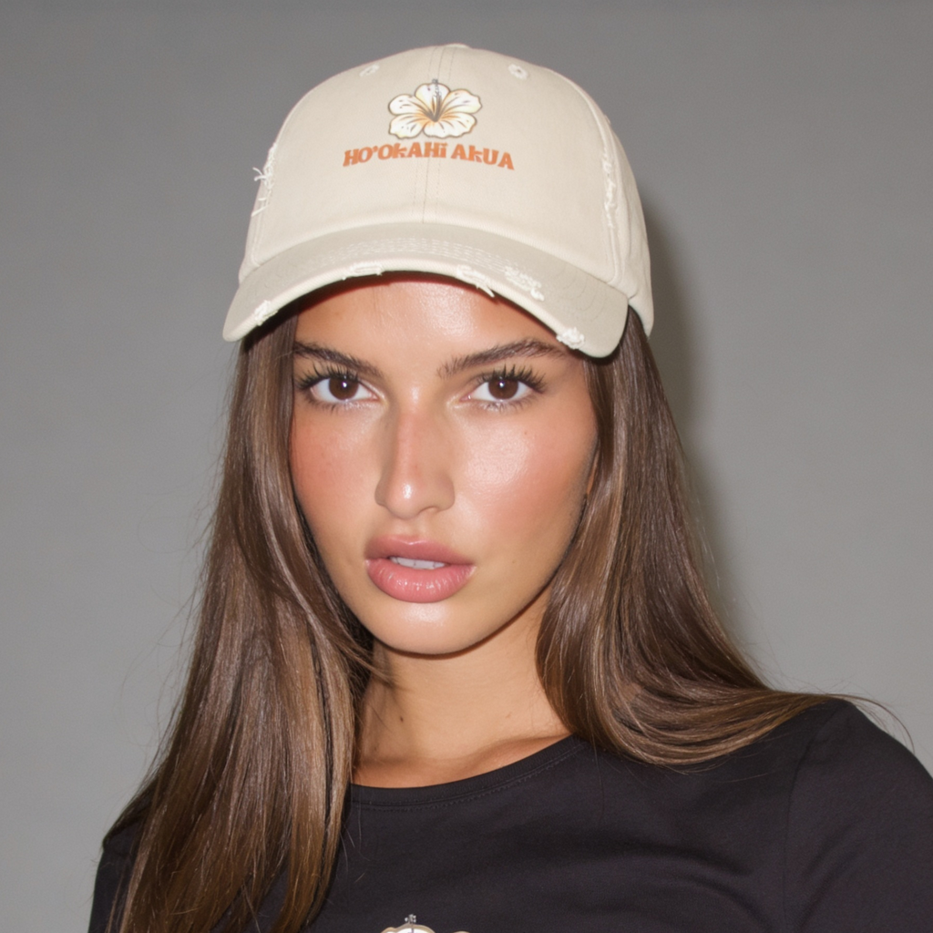 Pua Akua Distressed Cap // Stone