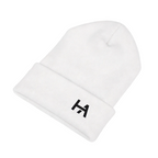 Embroidered Logo Cuffed Beanie // White