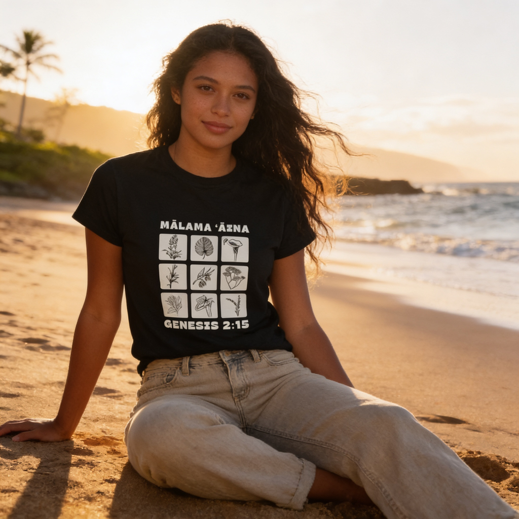 Mālama ʻĀina Womens Tee // Black