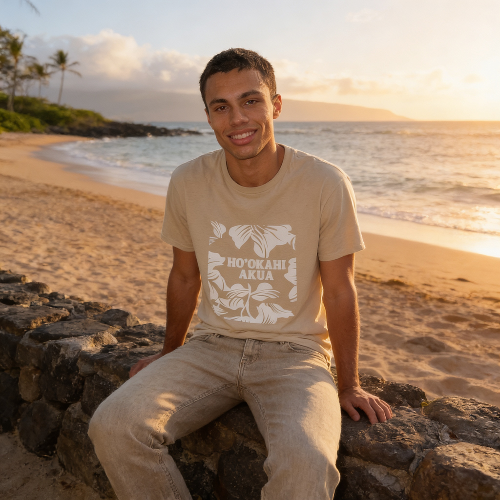 Aka'awa Logo Tee // Sand
