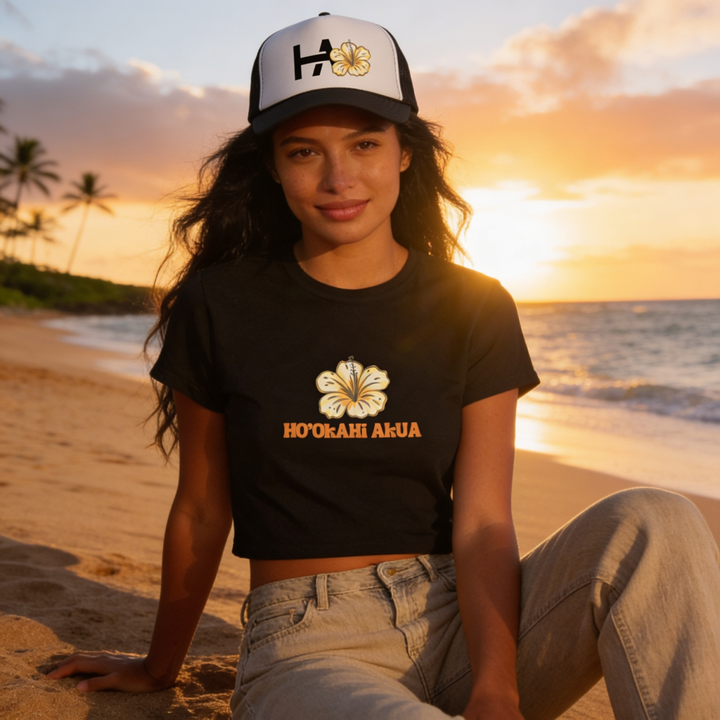 Pua Akua Crop Top // Black