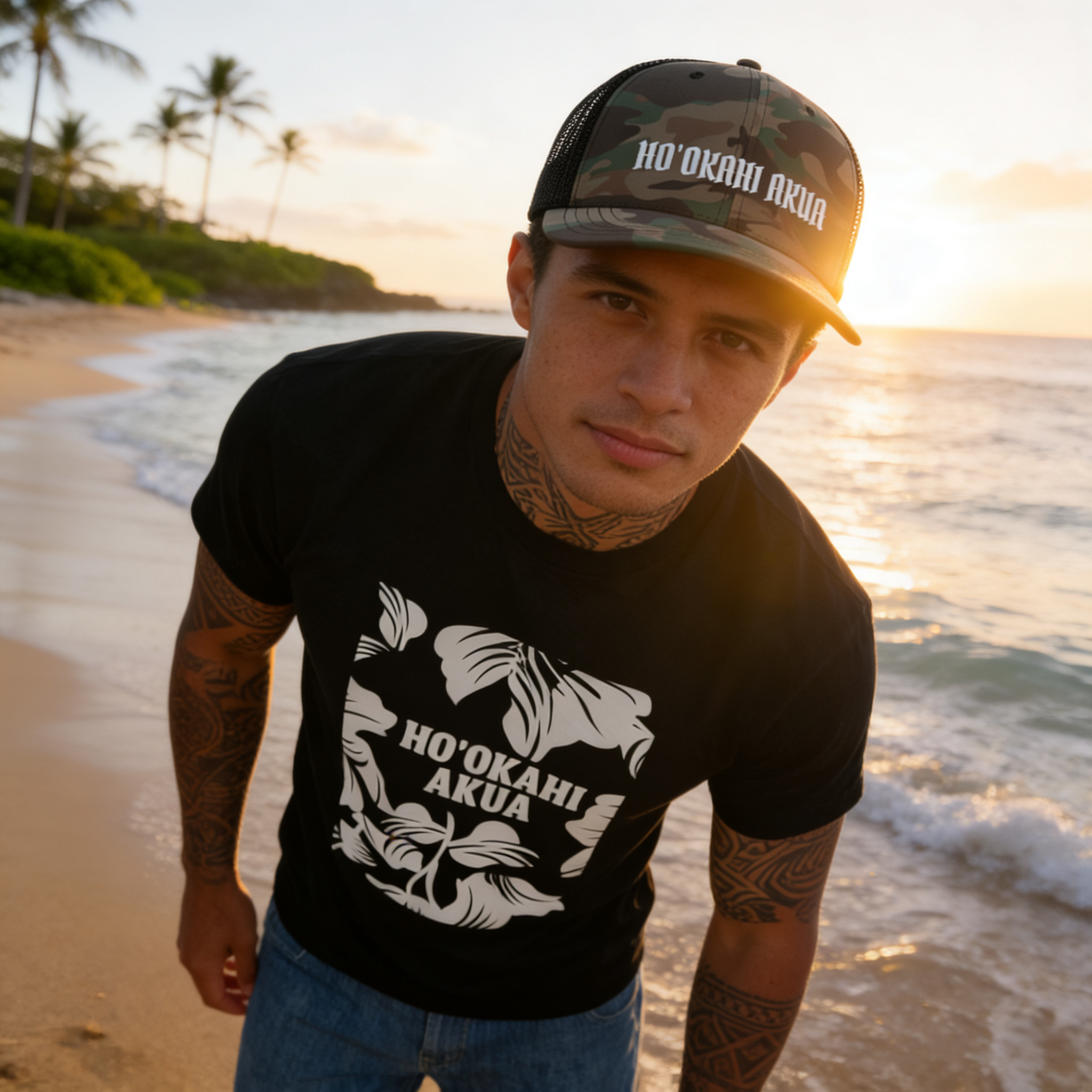 Trucker Hat Logo // Embroidered // Camo