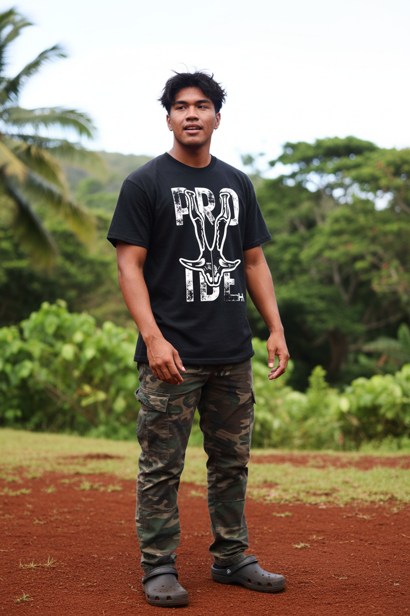 Man White Tee Standing