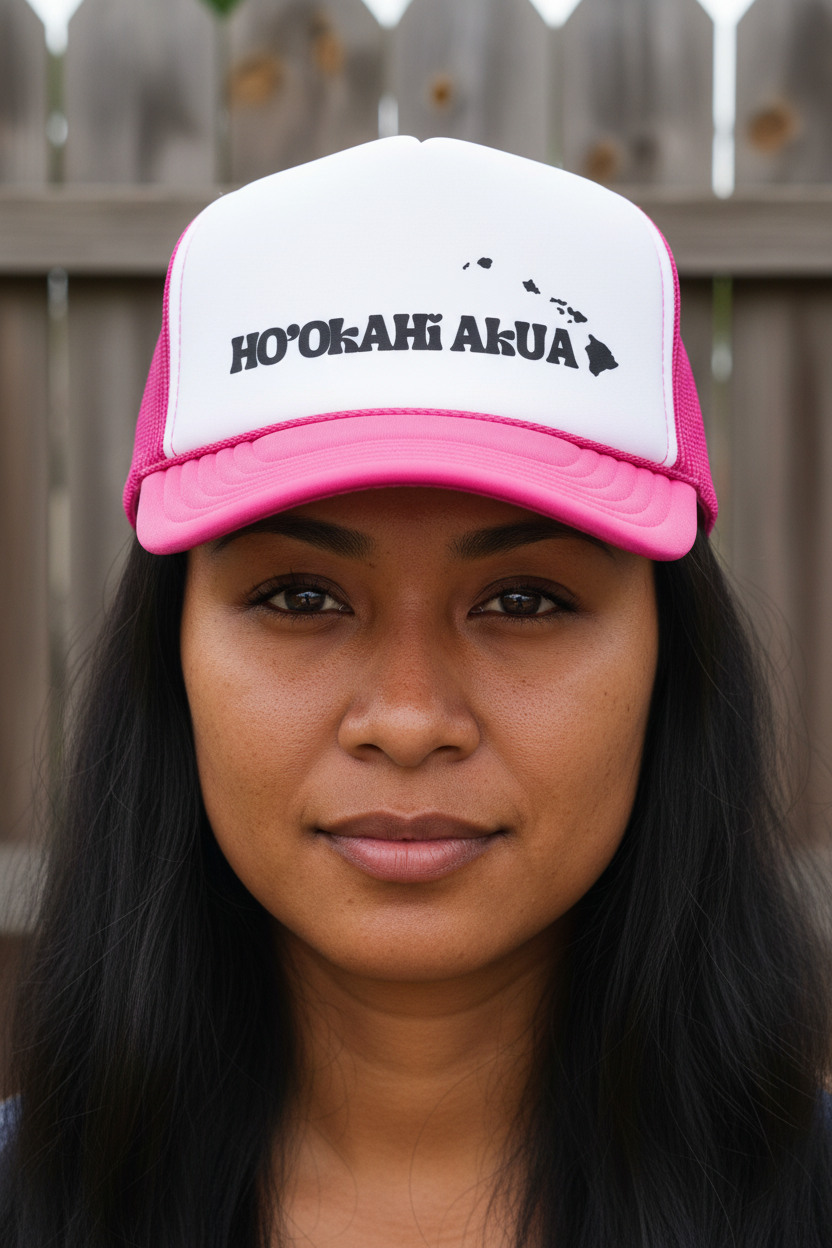 Pink Hat Close-Up - Woman Fence