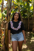 Purple Palaka Lei Tee — Raw Banana Tree