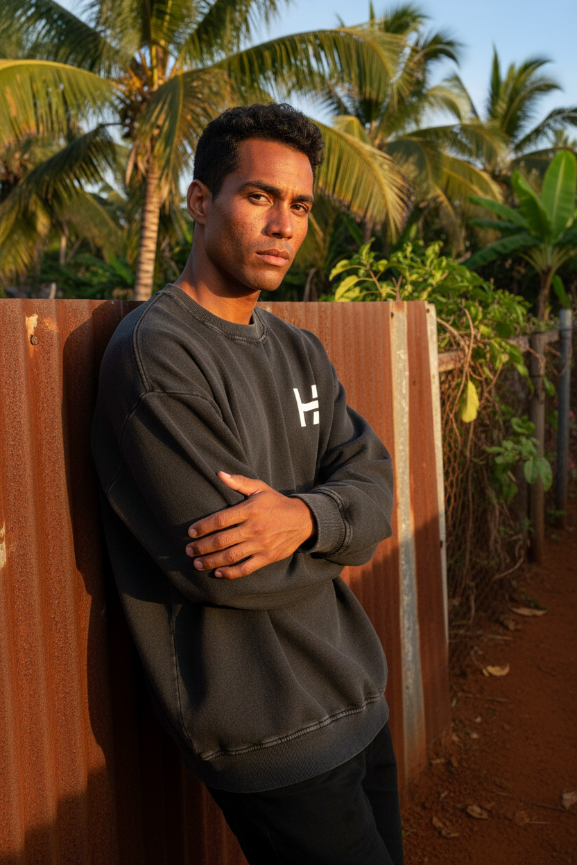 Solo Crewneck - Man Black Fence
