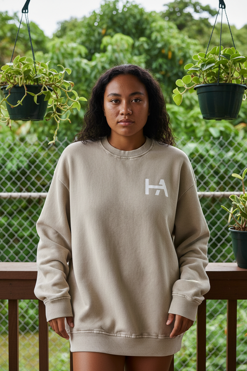 Solo Crewneck - Woman Beige Lanai