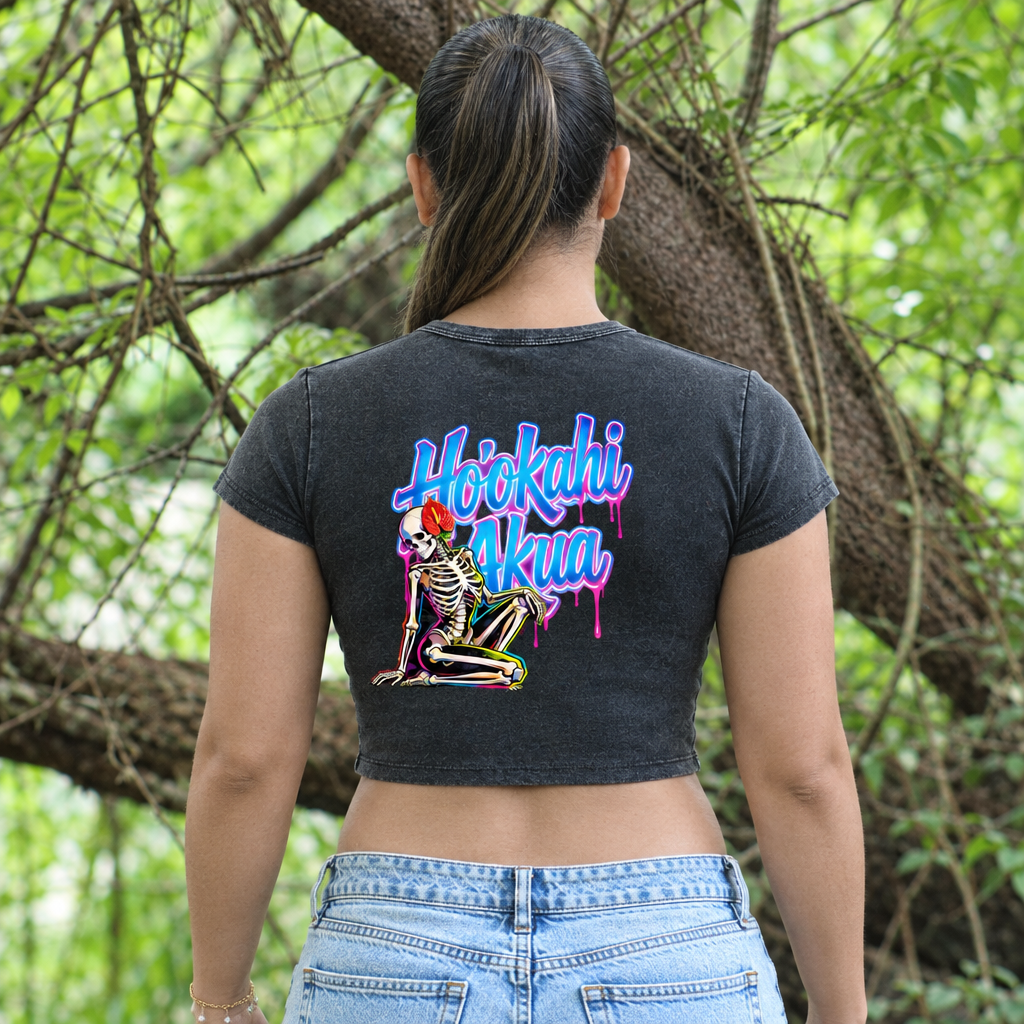 Straight rear view of the Hell No Baby Tee, looking away from the camera