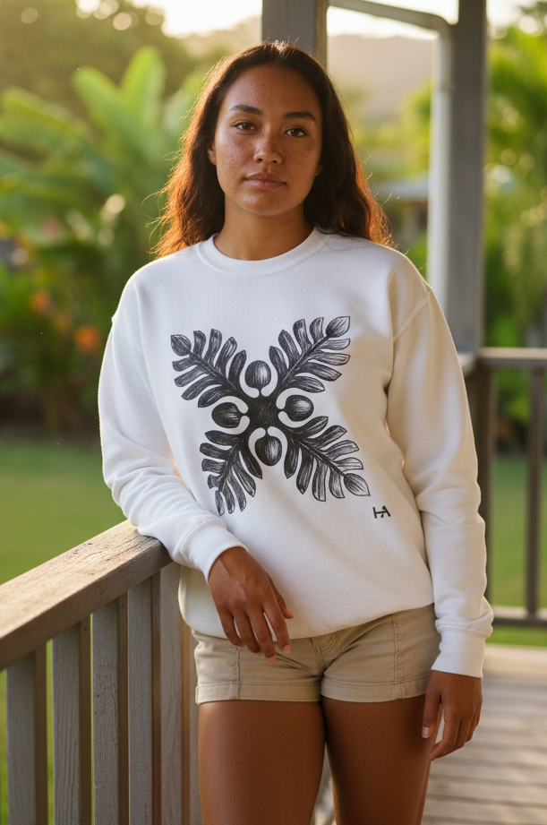White Crewneck Female Railing