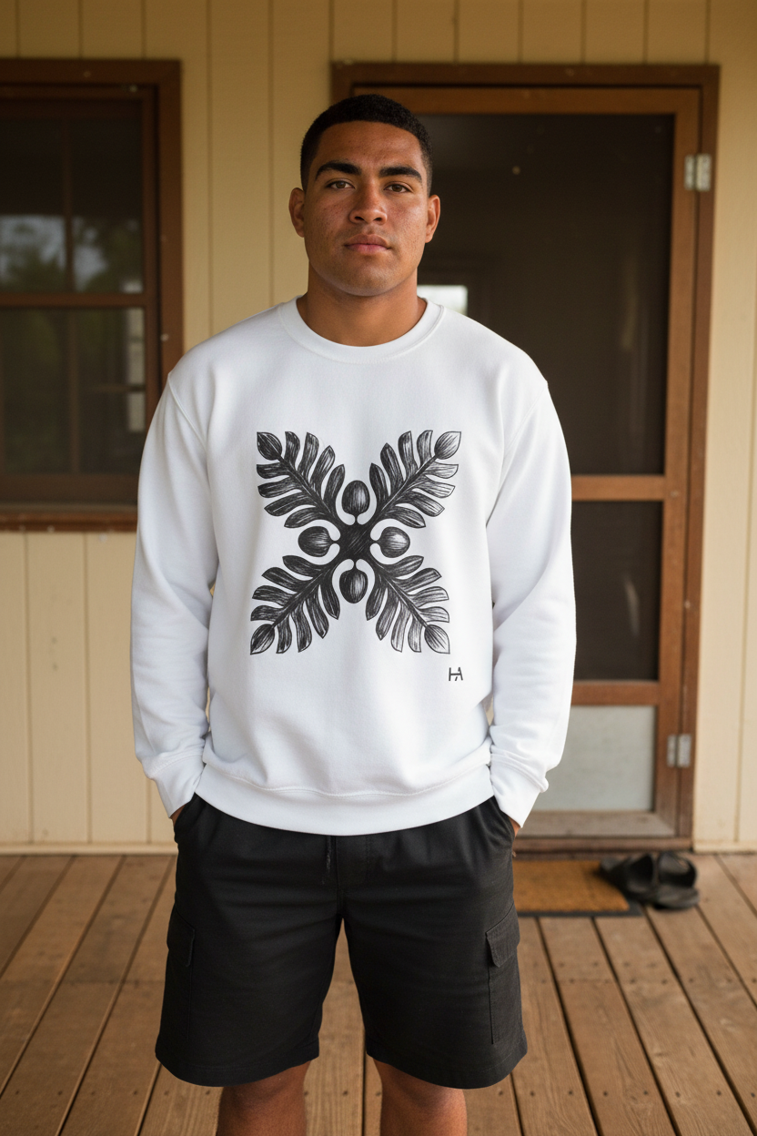 White Crewneck Male Standing Raw