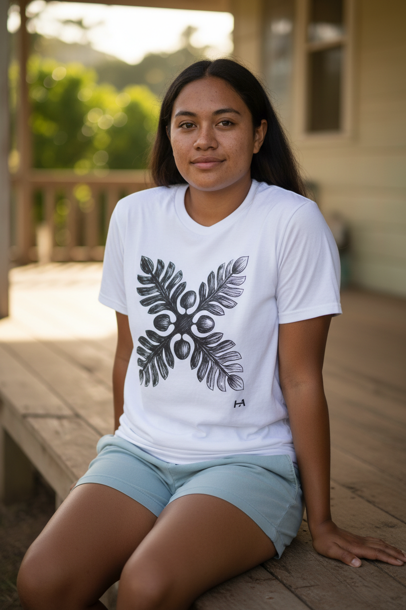 White Tee Female Porch Edge