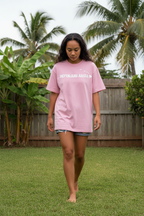 Young Raw - Woman Pink Walking Grass